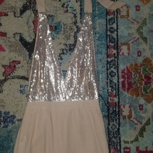 BLACK FRIDAYSmall Gold Sequin Nude Lulu's Jumpsuit